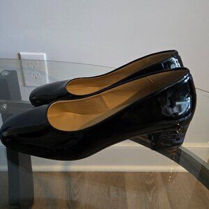 Girotti Faux Patent Leather Pumps